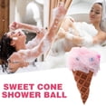 thumbnail image 4 of TopLLC Bath Loofah Sponge, Cute Ice Cream Design Body Scrubber with Hanging Rope, Flexible Fine Mesh Exfoliating Shower Pouf Deep Cleaning Body Wash Puff Bathing Accessories for Kid Men and Women, 4 of 9