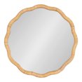 thumbnail image 1 of Kate and Laurel Rahfy Boho Scalloped Round Rattan Mirror, 26 Inch Diameter, Natural Wood, Decorative Round Wavy Mirror with Authentic Rattan Frame for Boho Wall Decor, 1 of 8
