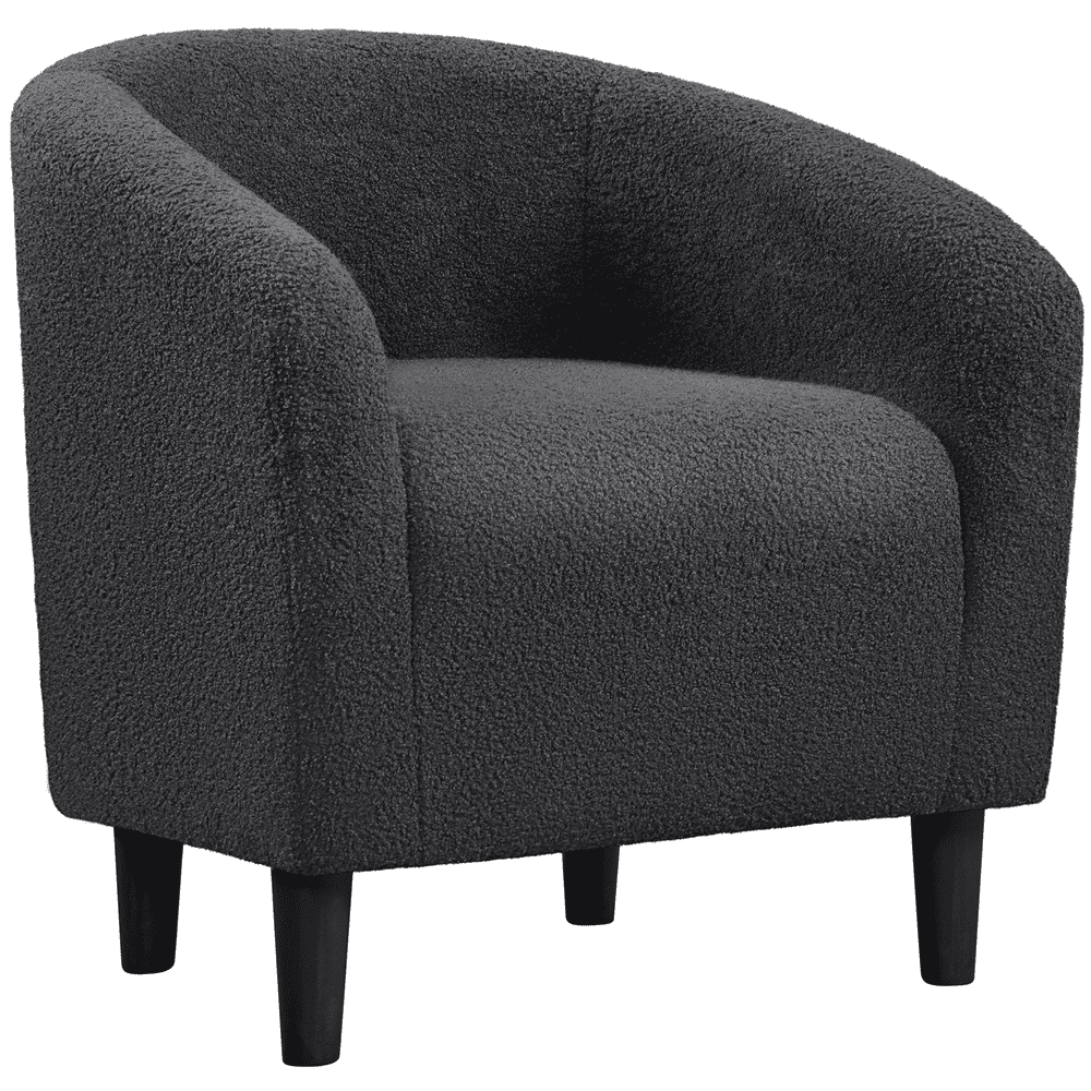 FullFurnique Fauteuil en Tissu Bouclette avec Dossier et Accoudoirs