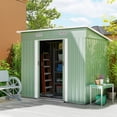 thumbnail image 2 of Outsunny Outdoor Storage Shed, Garden Shed with Lockable Doors, Light Green, 2 of 10