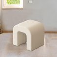 thumbnail image 1 of Elodie Vanity Stool Decorative Fleece Foot Stool for Living Room Hallway Home Decor White, 1 of 8