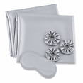 thumbnail image 2 of Swift Home 6-Piece Satin Pillowcase Gift Set with Eye Mask and Scrunchies, Beauty Sleep Set, Sliver, 2 of 7