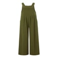 thumbnail image 2 of Wide Leg Overalls for Women Sleeveless Jumpsuits Suspender Overalls with Pockets, 2 of 5
