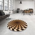 thumbnail image 4 of Ahgly Company Tapis d'Intérieur Lavable à la Machine, Carré, Transitionnel, Brun Sable Brun, Tapis de Zone, 6 Pieds Carré, 4 of 7