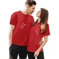 thumbnail image 1 of LUOGENLI T-shirts pour Femme pour Femmes T-Shirt à Col Rond à Manches Courtes Imprimé pour la Journée du Couple Tee T-shirts Femmes Blanc Vêtements d'Été T-shirts pour Femmes T-shirts Graphiques Pâques Rouge TG, 1 of 1