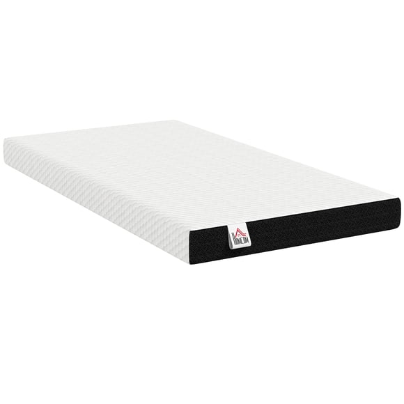 HOMCOM Matelas Simple, Matelas en Mousse Mémoire de 6 Pouces en Boîte, Fermeté Moyenne