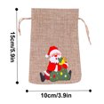 thumbnail image 2 of Agiferg Christmas Printed Linen Gift Bag Santa Backpack Candy Bag Apple Bag 1PC, 2 of 9