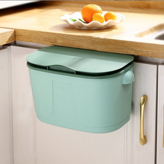 TopLLC Kitchen Accessories,Home And Kitchen,Kitchen Tools,Kitchen Sets Household Kitchen Garbage Storage Bin Desktop Hanging Tea Dregs Trash Can With Lid Kitchen Wall-mounted Trash Can The Ashbin