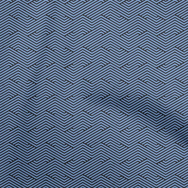 oneOone Cotton Poplin Blue Fabric Moire Craft Projects Decor Fabric Printed By The Yard 42 Inch Wide
