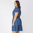 thumbnail image 3 of Devoted Taille Plus Femme mini robe en denim à manches courtes, 3 of 8