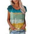 thumbnail image 1 of Blouses à Manches Courtes pour Femmes Femmes Décontracté Imprimé Manches Courtes Col Rond Chandail Blouse T-Shirt Hauts Femmes Hauts à Manches Courtes Femmes Blouse à Manches Courtes Hauts à Manches Courtes pour Femmes, 1 of 5