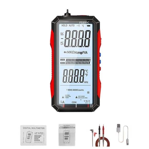Liyamei High Precision Digital Multimeter USB Rechargeable Auto Ranging Electrical Tester For Home Automotive Industrial Use With Digital Display