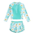 thumbnail image 1 of DuoJiaJ Girls Swimwear Long Sleeve Rash Guard Bikini Set UPF 50+ Sun Two Piece Bathing Suit For Beach Pool Summer Size 9-10 Years, 1 of 5