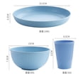 thumbnail image 3 of XmhyTop-A Ensemble de 24 Pcs d'Assiettes de Souper - Ensembles de Vaisselle pour Repas en Famille, Ensemble de Vaisselle de Cuisine en Paille de Blé, Service pour 8, Multicolore, 3 of 5