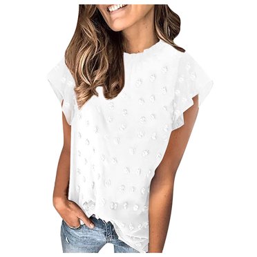 CEHVOM Fashion Summer Women Casual Loose Solid O-Neck Short Sleeve Tops T Shirt