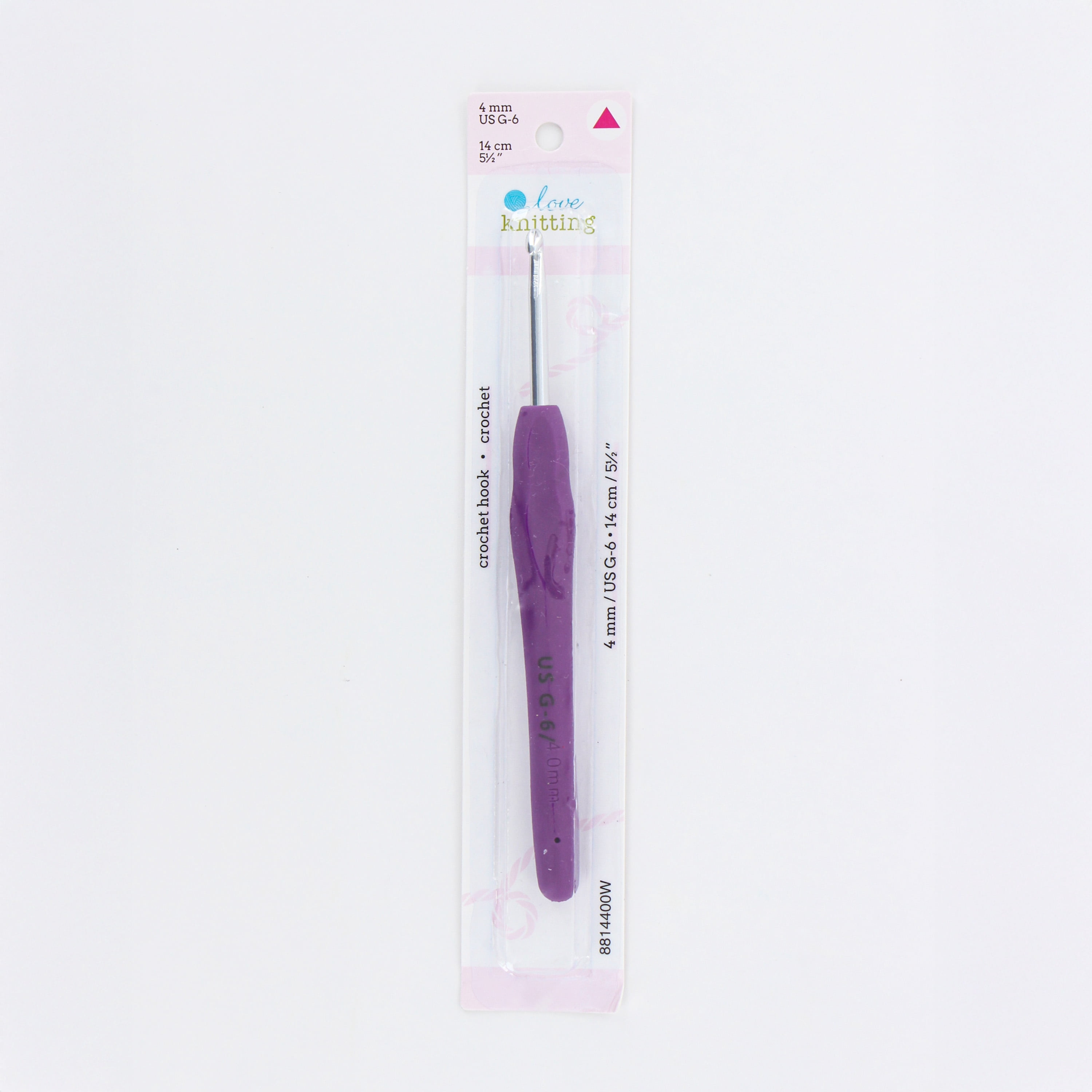 LOVE KNITTING Crochet à prise ergonomique, 14 cm (5,5 po), 4 mm (US G-6)