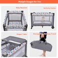 Foldable Baby Playard, Baby Playpen Portable Crib with Bassinet ...