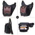 thumbnail image 5 of Mens Vintage Canvas Shoulder Messenger Bag Chest Leather Patchwork Messenger Bag(03BLACK), 5 of 5