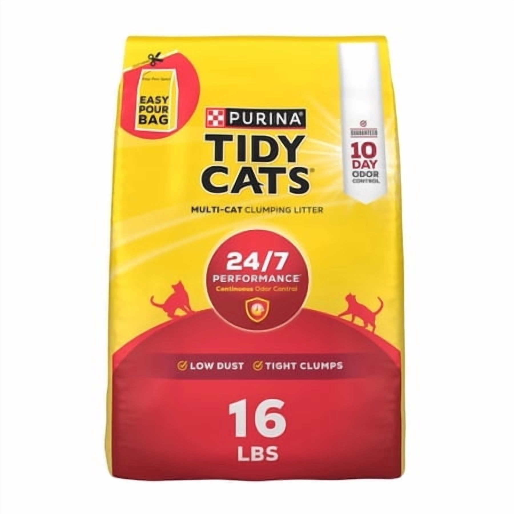 Purina Tidy Cats Clumping Cat Litter Odor Control 24/7 Performance Multi Cat Litter - 16 lb. Bag