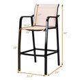 thumbnail image 2 of Costway 4 PCS Counter Height Stool Patio Chair Steel Frame Leisure Dining Bar Chair, 2 of 10