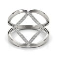 thumbnail image 2 of Bague en Or Blanc 14k à Motif Entrelacé avec Diamant 1/5 cttw Taille 4, 2 of 4