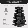 thumbnail image 4 of BalanceFrom Dumbbell Weight Set with Storage Rack with Pair of 10, 15, 20, 25, 30 lbs, 4 of 9