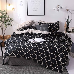 Queen Bedding Set 3 Piece Reversible Duvet Cover with Pillowcases, Soft Breathable Polyester Bed Set, Machine Washable Fade Resistant Comforter Cover for Adults and Teens