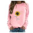 thumbnail image 1 of HKEJIAOI Chandail Graphique Tournesol Femme Manches Longues T-Shirt Décontracté Col Rond chandail Ample, c-Rose TG, 1 of 4