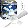 thumbnail image 1 of Bell + Howell Socket Fan Light White 2-in-1 LED Bulb 1000 Lumens with Remote Control 3 Speeds 3 Cool Light Settings E26 Base, 1 of 5