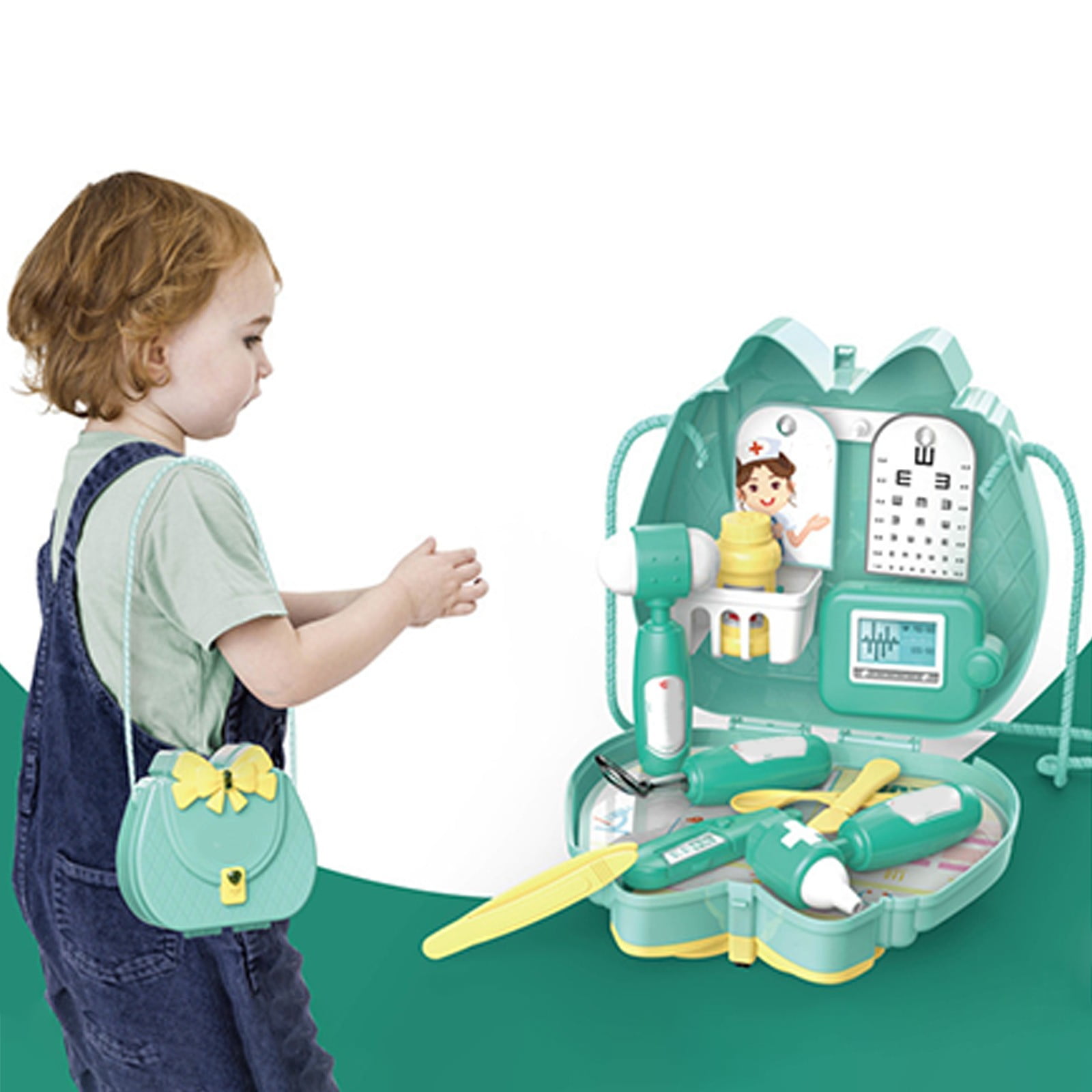 Kit de docteur pour animaux 37 pièces pour enfants de 3 à 5 ans avec sac à main, coffret de jeu de vétérinaire Clinique pour animaux, jouet d'imitation pour garçons et filles