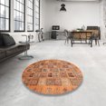 thumbnail image 3 of Ahgly Company Tapis d'Intérieur Ronds Abstraits Orange Tapis de Zone Abstraits, 4 Pieds Rond, 3 of 6