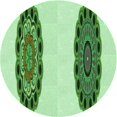 thumbnail image 1 of Ahgly Company Tapis de Zone Rond Vert Transitionnel pour Intérieur Lavable à la Machine, 6 Pieds Rond, 1 of 7
