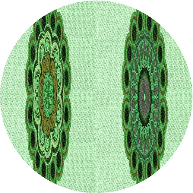 Ahgly Company Tapis de Zone Rond Vert Transitionnel pour Intérieur Lavable à la Machine, 6 Pieds Rond