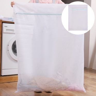 2Pcs Extra Large Mesh Laundry Bags,Fine Net Washing Machine Bag with Rustproof Zipper for Bedding Delicates Blanket