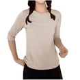 thumbnail image 1 of fatyb Chandails de Détente à Manches 3/4 pour Femmes Col Ras du Cou Amples et Confortables Blouses Chandail Décontracté de Tous les Jours T-Shirt de Pyjama, 1 of 3