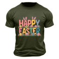 thumbnail image 2 of Plebaso T-Shirts de Pâques pour Hommes à Manches Courtes, Col Rond, T-Shirt Graphique, Hauts Imprimés, T-Shirts Décontractés d'Été pour Hommes, 2 of 6