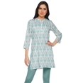 thumbnail image 1 of Moomaya Printed Side Slit Short Kurta Tunic For Women Summer Wear Ladies Kurti, 1 of 5