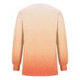 thumbnail image 4 of RXIRUCGD Haut à Manches Longues Imprimé à Col Rond Plissé Décontracté pour Femmes, Orange, Taille : TG, 4 of 8