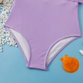 thumbnail image 3 of Sunnyoo Big Girls One-Piece Swimsuit Ruffle One Shoulder Bathing Suit Kids Swimwear, 3 of 5