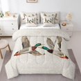 thumbnail image 1 of YST Ensemble de Douillette 7 Pcs à Motif d'Animaux Sauvages, Lit Simple, Thème Chasse au Canard Colvert, 1 of 4