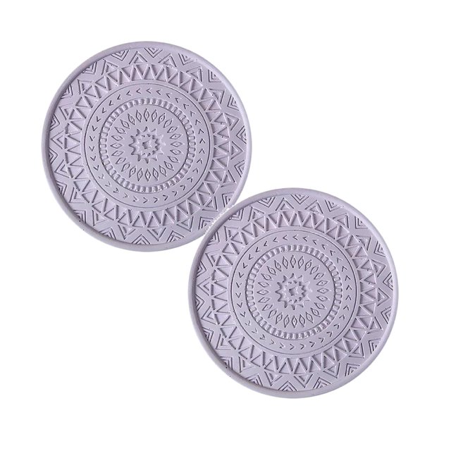 Oleegame 2PC Placemat Cushion Insulation Pad Creative Quick Drying Handmade Mud Suction Cup Cushion Purple