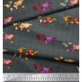thumbnail image 2 of Soimoi Gray Cotton Voile Fabric Check & World Map Print Sewing Fabric Yard 42 Inch Wide, 2 of 5