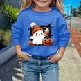 thumbnail image 2 of GDREDA Chandails à Capuchon et Chandails pour Filles, Mignons, Imprimés, Col Rond, Manches Longues, Mode d'Halloween pour Enfants, Bleu, 2-3 Ans, 2 of 4