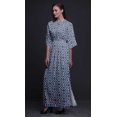 thumbnail image 4 of Bimba Robe Longue Maxi en Rayonne à Imprimé Géométrique Quart de Feuille pour Femmes avec Fente Latérale - Xxx-Grand, 4 of 6