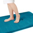 thumbnail image 1 of ORUYROP Memory Foam Bath Mat Large Size 36 x 24 Inches, Soft and Comfortable, Super Water Absorption, Non-Slip, Thick, Machine Wash, Easier to Dry for Bathroom Floor Rug, Peacock Blue, 1 of 7