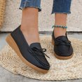 thumbnail image 3 of B91xZ Chaussures Confortables pour Femmes Mocassins à Semelle Crantée Plateforme Talon Épais Classique Bout Rond à Enfiler Uniforme de Bureau Oxfords Chaussures, Noir 7, 3 of 5