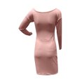 thumbnail image 5 of LLYwey en Liquidation Robes en Lin pour Femmes 2024 Mode Uni Col en V Manches Longues Fourreau Robe Moulante Nouvelles Robes de Travail Roses m, 5 of 5