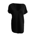 thumbnail image 4 of Yubnlvae T-Shirt Décontracté à Poche à Manches Courtes pour Femmes, T-Shirt Décontracté à la Mode pour Femmes Uni avec Poche, Liquidation! Uni, Col Rond, Noir, G, 4 of 4