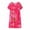 Hot Pink, variant on Middle Aged & Elderly Women's Cotton Sleep Dress Summer Short Sleeve Loose Fit Nightgown, Soft Breathable Plus Size Homewear Dress by Hontri