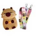 thumbnail image 3 of Esquirla Kids Shoulder Bag Shopping Bag Work Satchels Beach Vacation Wallet Capybara with Light Brown, 3 of 8